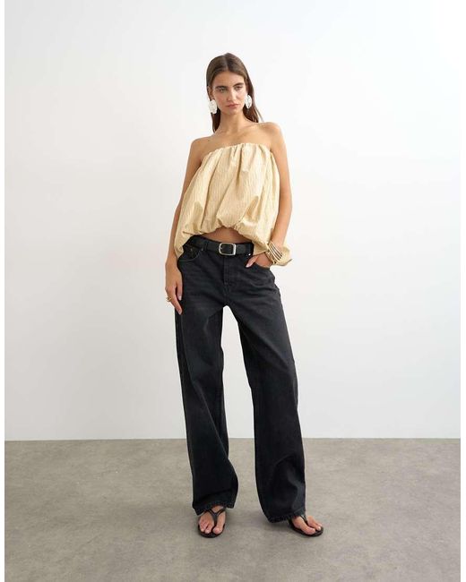 TOPSHOP Natural High Low Bubble Hem Bandeau