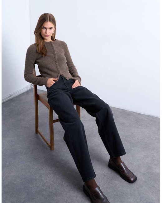 TOPSHOP Blue Cinch Low Rise Relaxed Jean