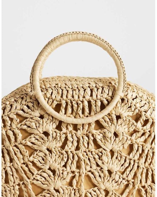 TOPSHOP Metallic Shelly Medium Weave Shell Small Grab Bag