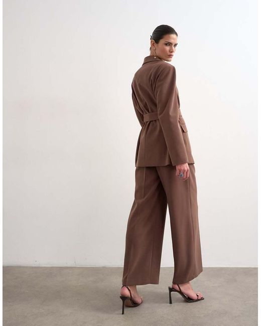 TOPSHOP Brown Co Ord Double Tailored Trouser