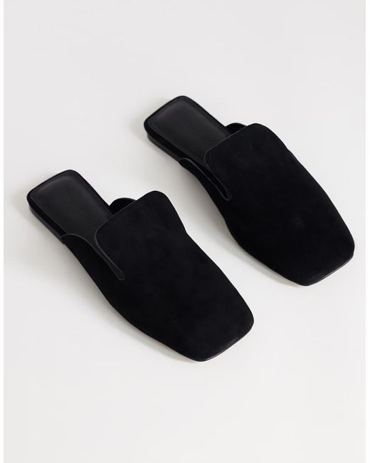 TOPSHOP Black Della Real Suede Mule