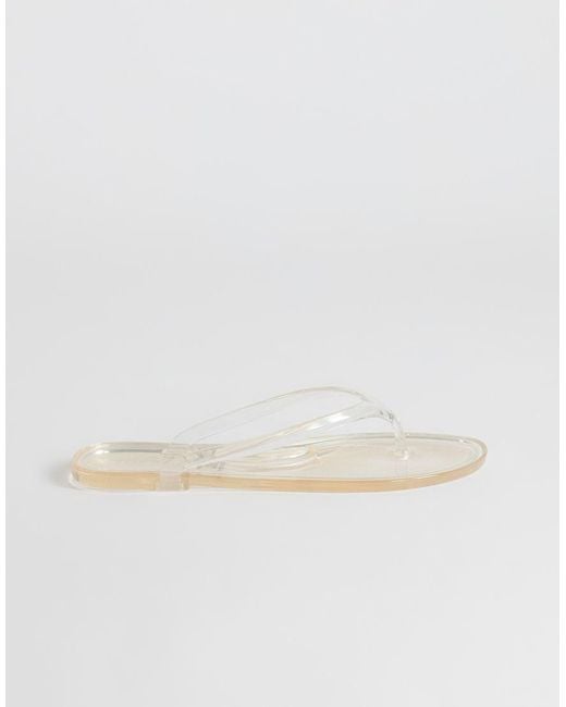 TOPSHOP White Elias Jelly Toe Thong Sandal