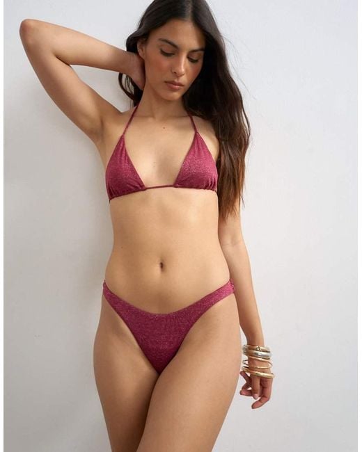 TOPSHOP Multicolor Kos Glitter Cheeky Bikini Bottoms