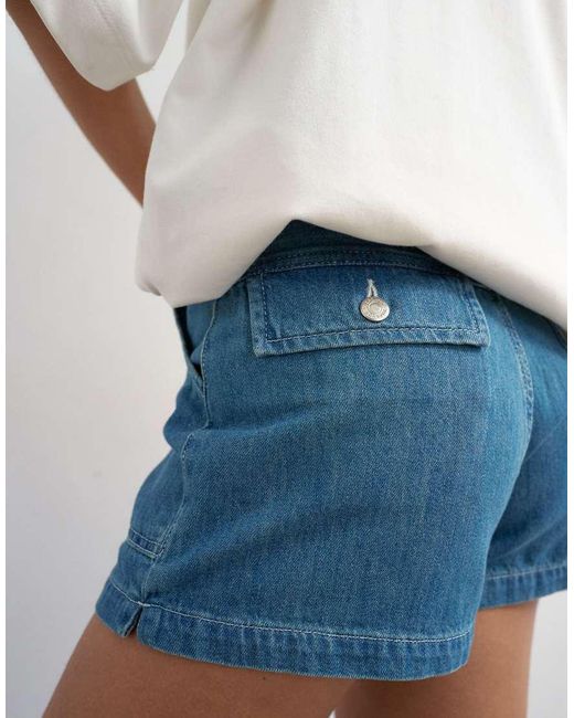 TOPSHOP White Denim Scout Short