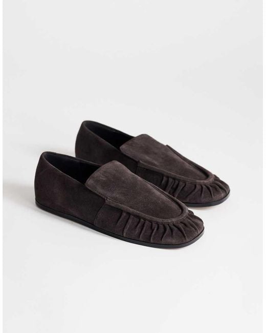 TOPSHOP Brown Dora Ruched Loafer