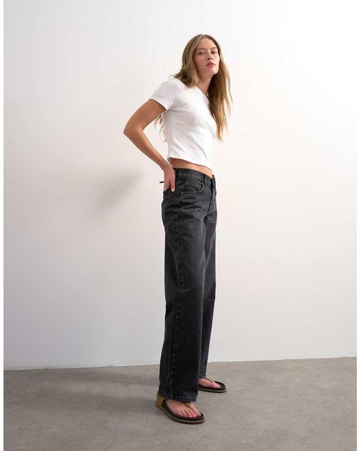 TOPSHOP White Cinch Low Rise Relaxed Jean