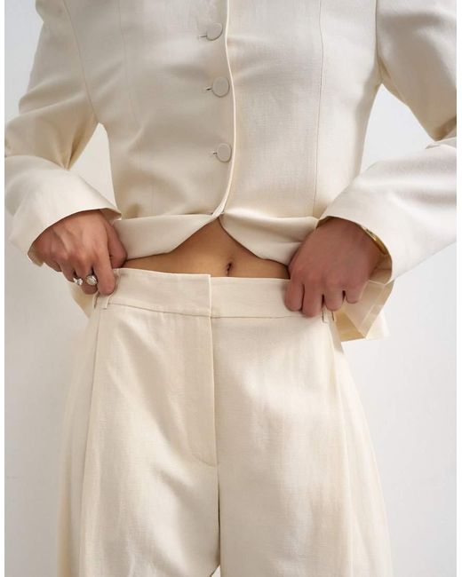TOPSHOP White Co Ord Crop Barrel Trouser