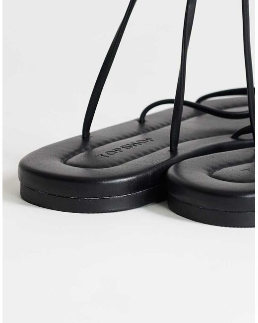 TOPSHOP Brown Emma Strappy Flat Sandal