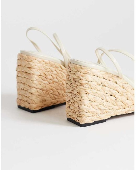 TOPSHOP White Elysia Raffia Two Part Sandals