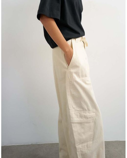 TOPSHOP White Tie Waist Cargo Trouser