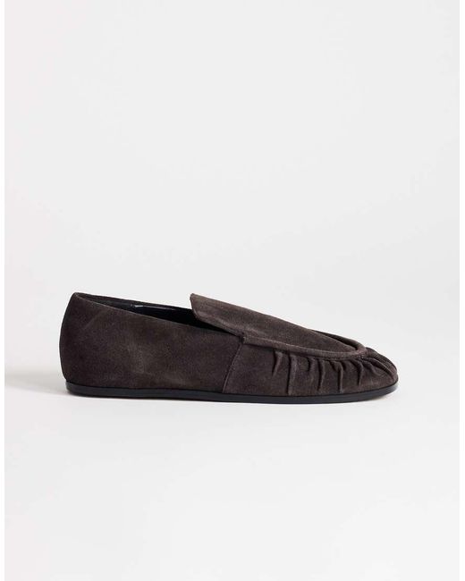 TOPSHOP Brown Dora Ruched Loafer
