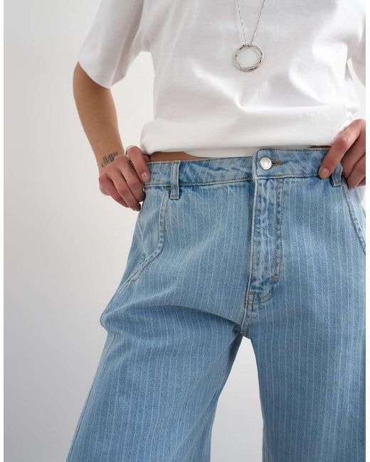 TOPSHOP Blue Denim Barrel Jort