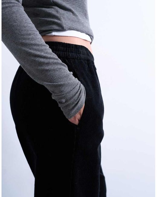 TOPSHOP White Corduroy Pull On Sweatpants