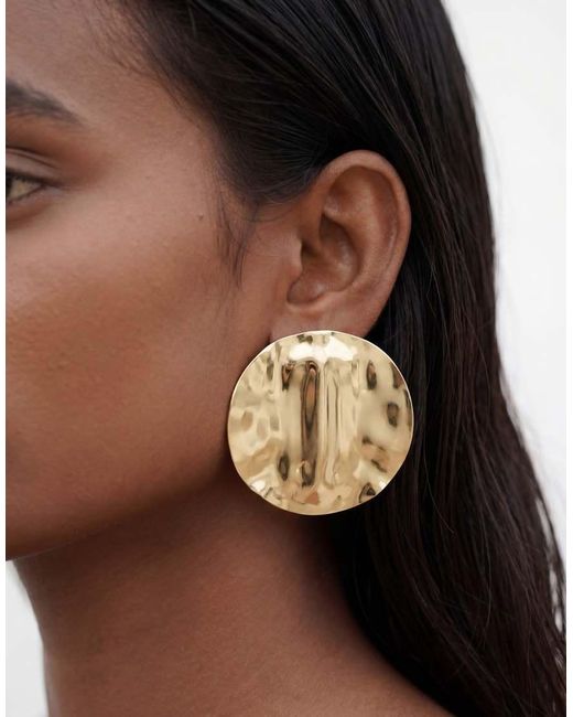 TOPSHOP Metallic Chantal Large Statement Disc Earrings