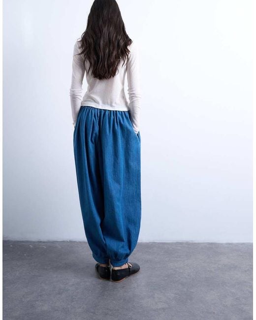 TOPSHOP Blue Mid Rise Balloon Jean