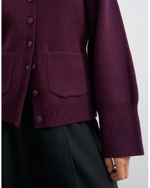 TOPSHOP Purple Knitted Kate Cardigan