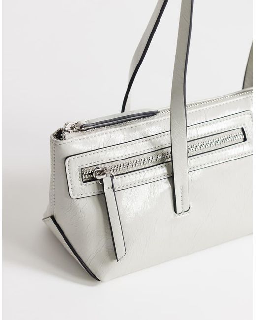 TOPSHOP White Snoopy Small Zip Front Pocket Shoulder Bag