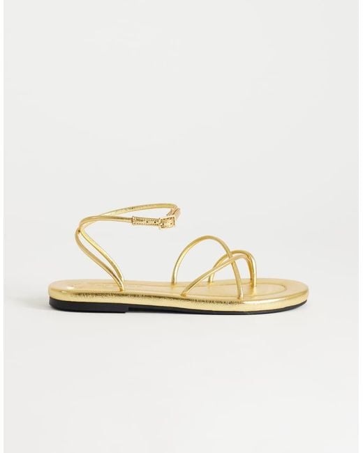 TOPSHOP Metallic Emma Strappy Flat Sandal
