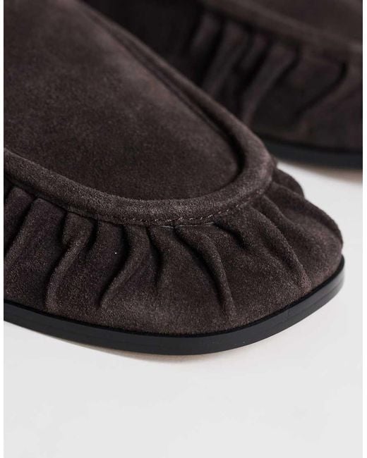 TOPSHOP Brown Dora Ruched Loafer