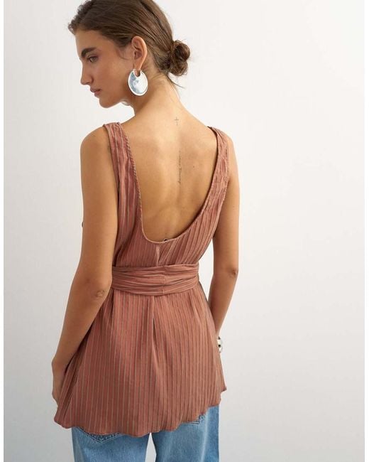 TOPSHOP Multicolor Tie Waist Scoop Cami