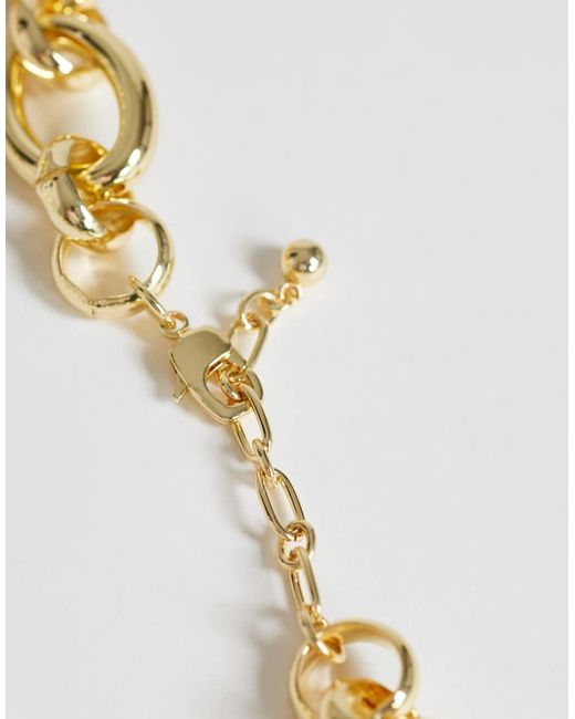 TOPSHOP Metallic Lana Oversized Chain Necklace With Charms