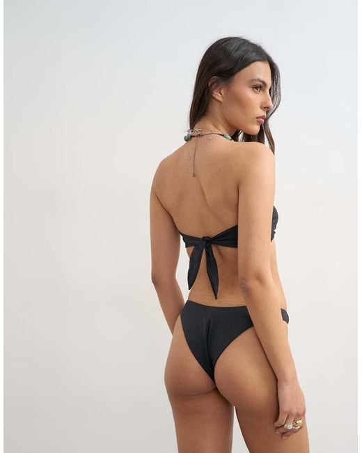 TOPSHOP Brown Thailand High Leg Cheeky Bikini Bottom