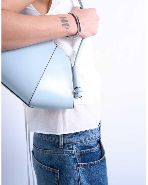 TOPSHOP Blue Sofia Medium Shoulder Bag
