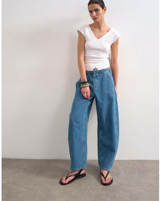 TOPSHOP Blue Slouchy Barrel Jeans