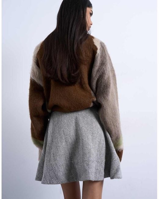 TOPSHOP White A-Line Flippy Mini Skirt