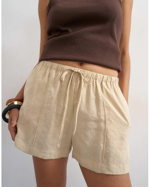 TOPSHOP Multicolor Tie Waist Seam Detail Shorts