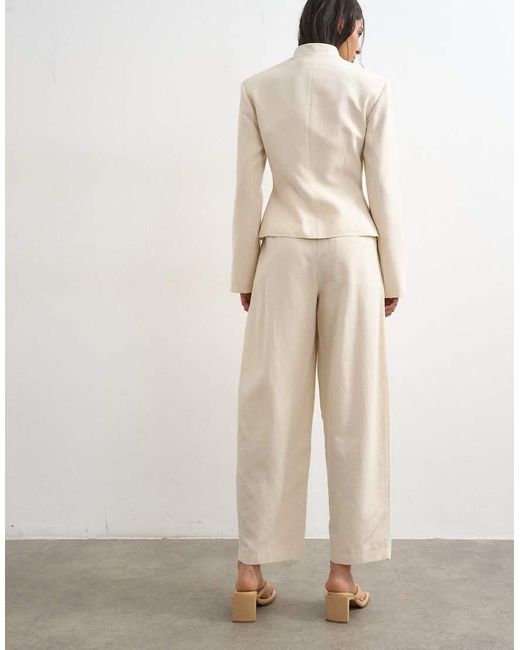TOPSHOP White Co Ord Crop Barrel Trouser