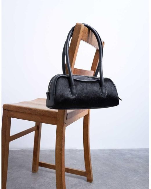 TOPSHOP Brown Sullivan Real Leather Bowler Shoulder Bag