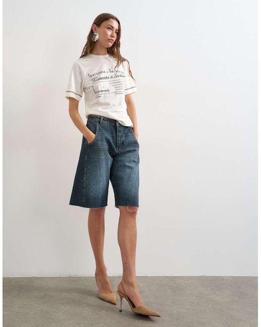 TOPSHOP White 'Tramonto Di Sicilia' Graphic Tee