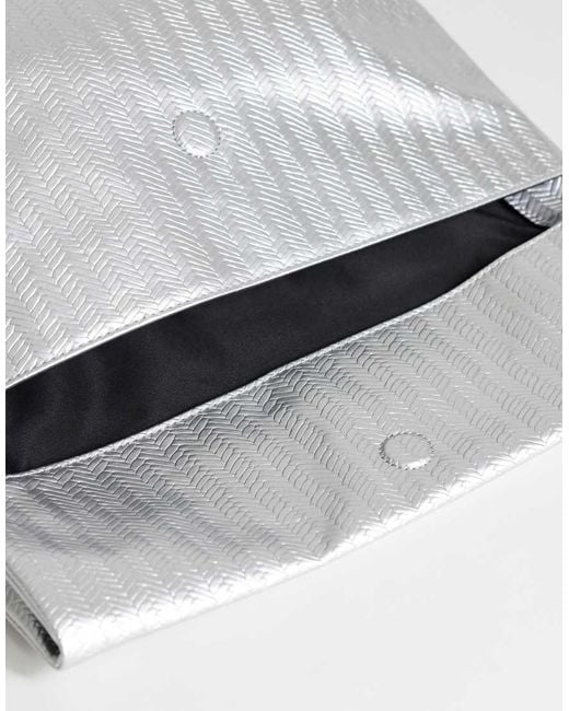 TOPSHOP Blue George Weave Oversized Clutch Bag