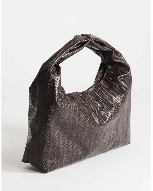 TOPSHOP Black Savan Woven Small Shoulder Bag