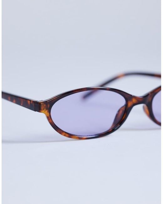 TOPSHOP White Lanzarote Oval Sunglasses