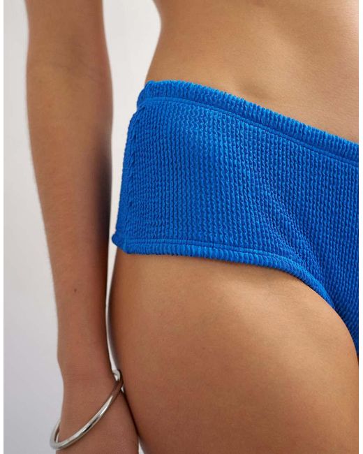 TOPSHOP Blue Tara Short Cheeky Bikini Bottom