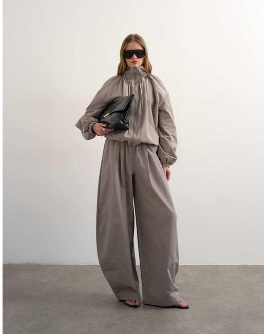 TOPSHOP Gray Lightweight Ovoid Pants