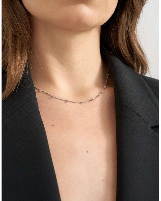 TOPSHOP Black Demi Chain Necklace With Rhinestones