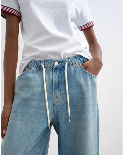 TOPSHOP Blue Denim Lightweight Sweat-style Jeans
