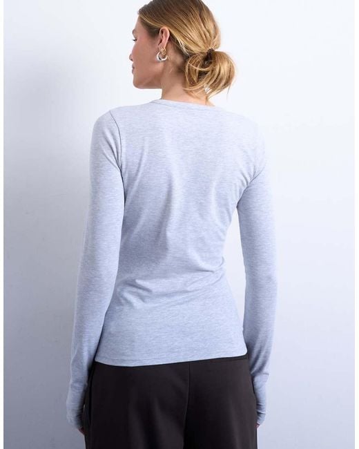 TOPSHOP White Asymmetric Button Through Long Sleeve Top