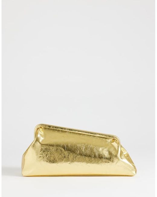 TOPSHOP Yellow Anna Medium Angular Clutch Bag