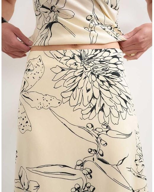TOPSHOP White Co-Ord Bias Maxi Slip Skirt