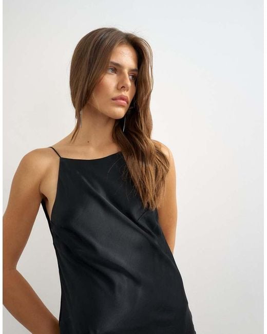 TOPSHOP White Satin Bias Halter Neck Open Scoop Back Maxi Dress