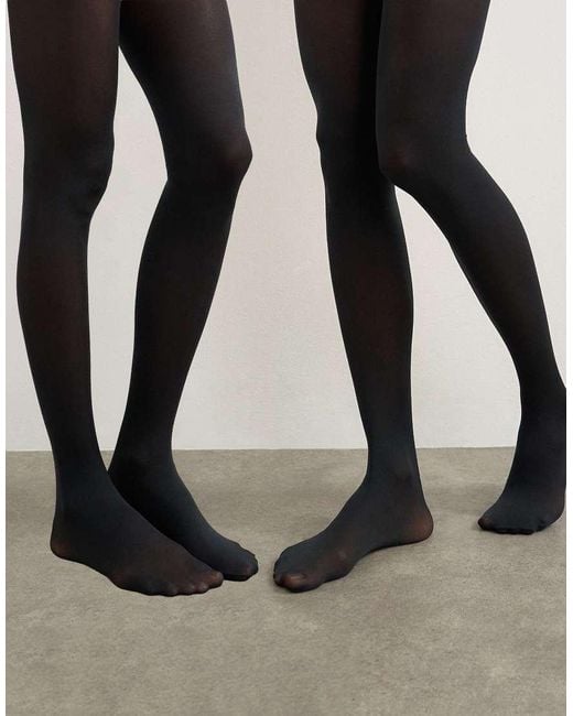 TOPSHOP Black 2 Pack 50 Denier Tights