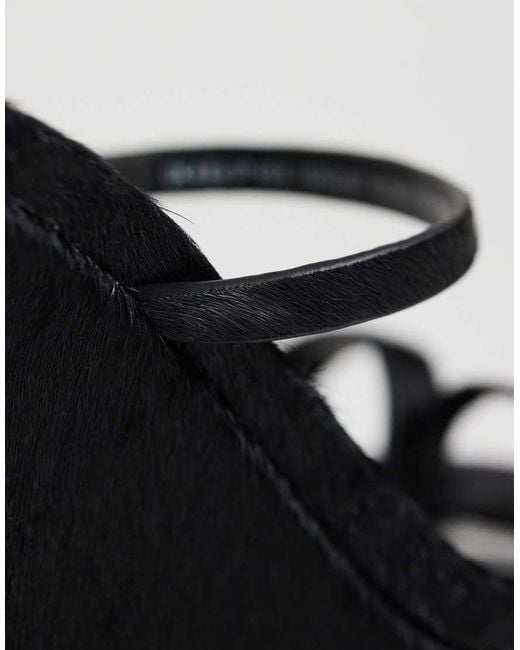 TOPSHOP Black Abi Strappy Wedge High Heel