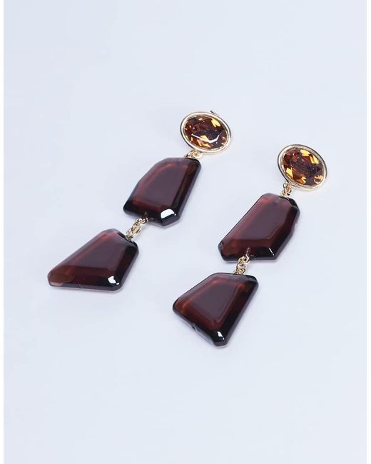 TOPSHOP White Paige Abstract Drop Earrings