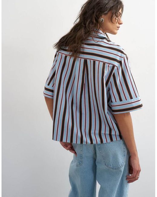 TOPSHOP Blue Resort Boxy Shirt