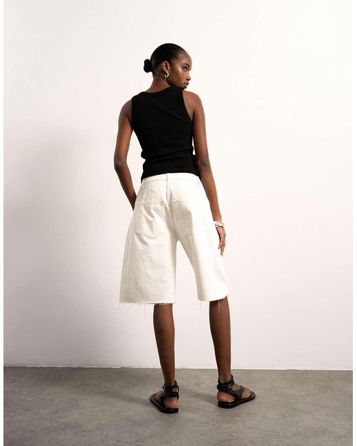 TOPSHOP Natural Denim Barrel Jort