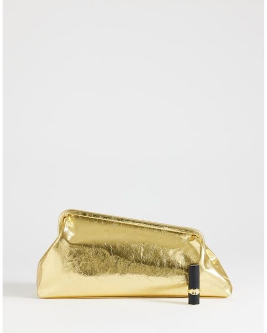 TOPSHOP Yellow Anna Medium Angular Clutch Bag